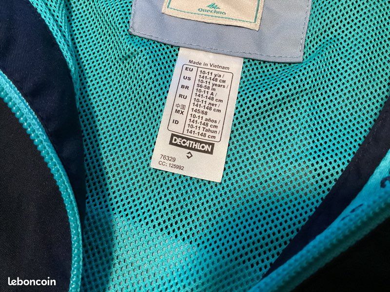 Veste imperméable de randonnée enfant 10-11 ans (image 3)
