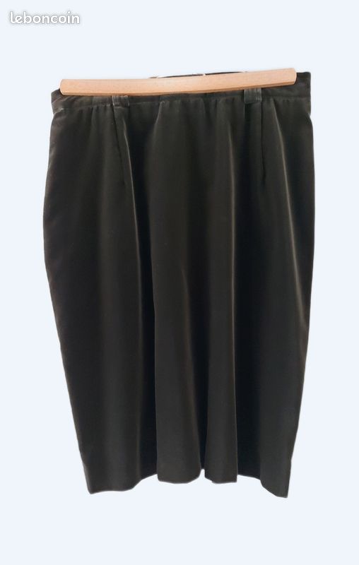 Jupe neuve Oliver Grant , velours lisse kaki foncé (image 1)