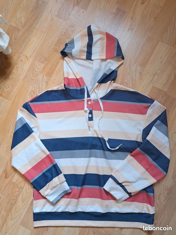 Sweat rayé multicolore Shein T. L (image 2)
