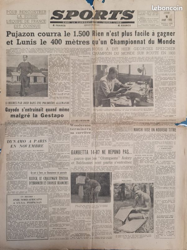 JOURNAL L'AUTO #14003 24-04 1939 CYCLISME MAES FOOTBALL RCP MATTLER