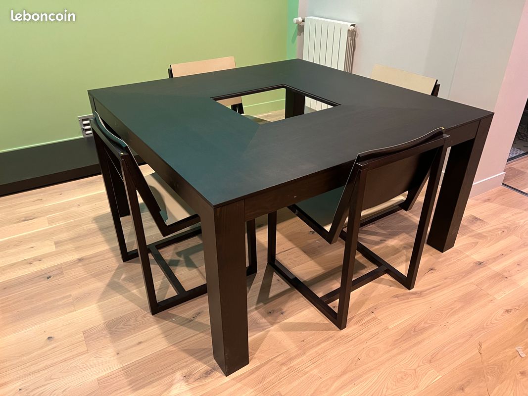 Table à manger extensible bois recyclé 140-180 BRISBANE | Tables à