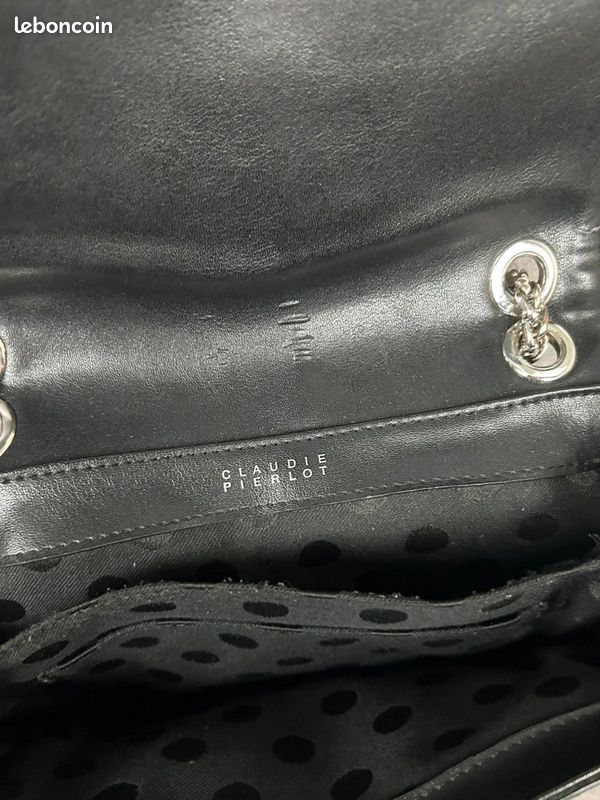 Sac à bandoulière claudie pirelot en velour noir (image 7)