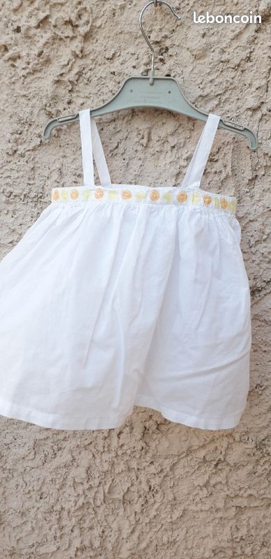 Haut évasé blanc bébé fille (image 2)