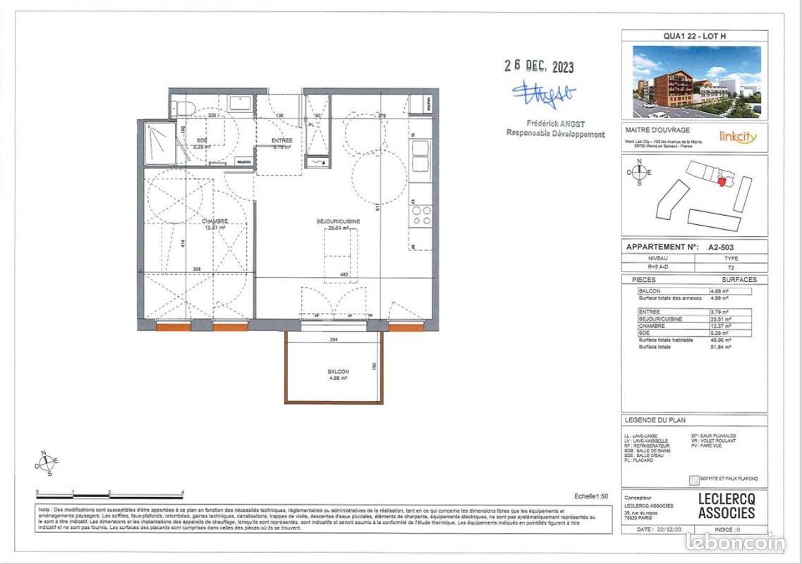 Appartement 2 pièces 47 m² · à Saint-André-lez-Lille · 47 m² · 776 €/mois