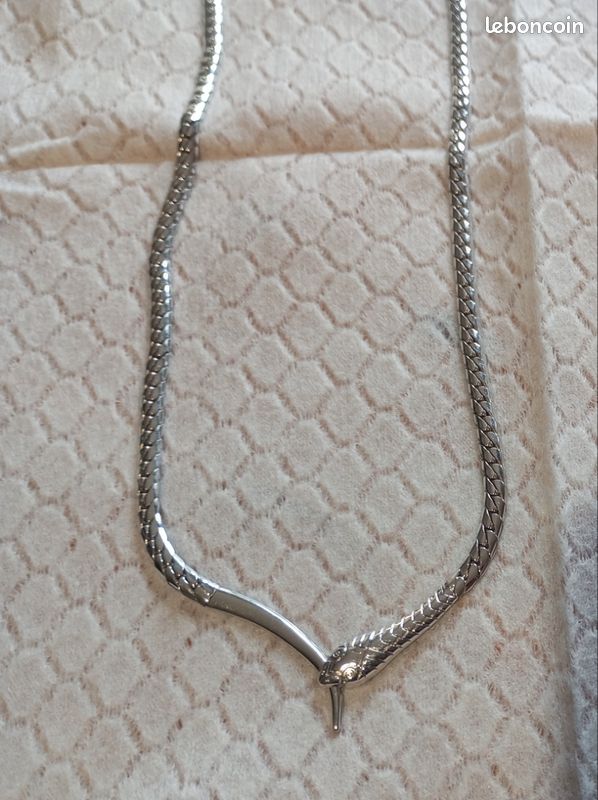 Collier Maille Serpent Argent 925 Poinçonné - Ras De Cou, Excellent état, Occasion