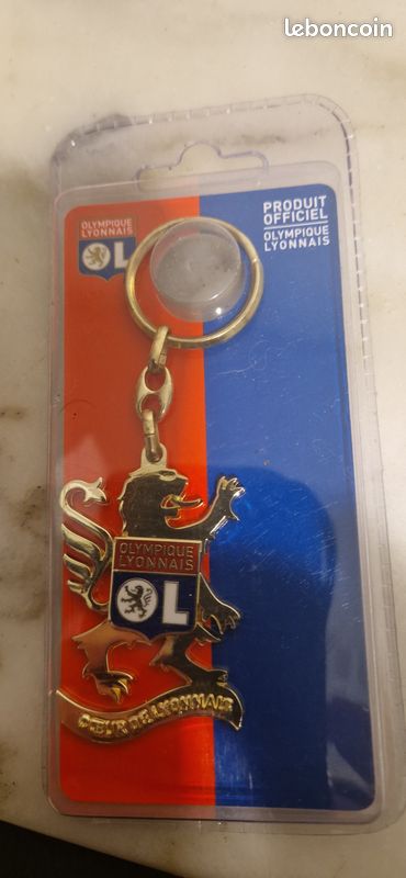 Porte-clés Olympique Lyonnais Métal Doré - Supporters OL - Neuf