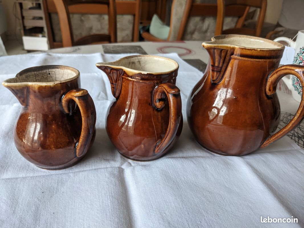 Lot de 3 Bros en grès vernis terre cuite (image 1)