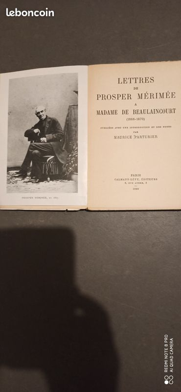 Lettres de Prosper Mérimée à Mme de Beaulaincourt (image 1)