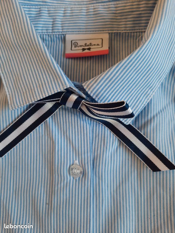 Lot robe et haut BIMBALINA 10 ans rayé bleu/ blanc (image 4)