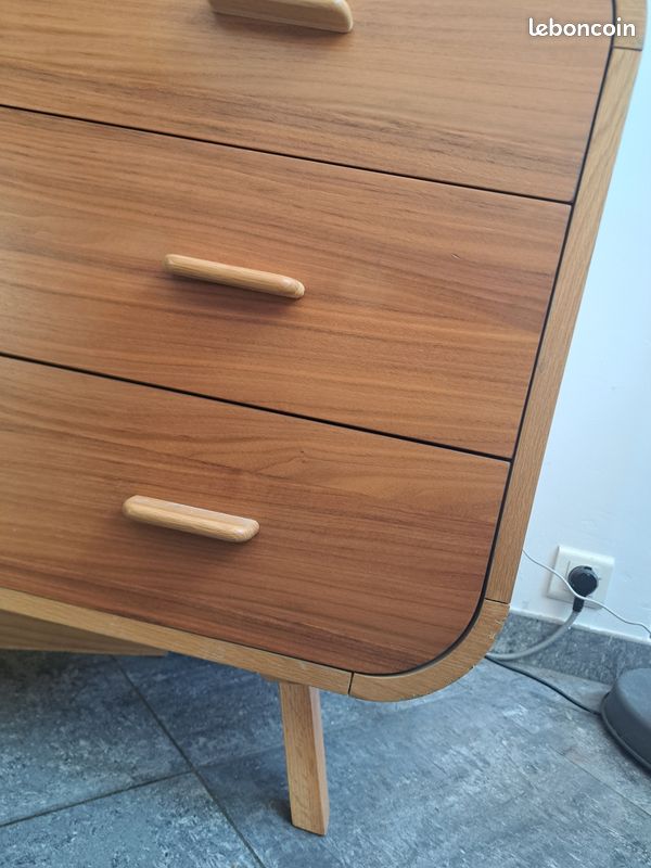 Commode en bois couleur claire (chêne et noyer) (image 3)