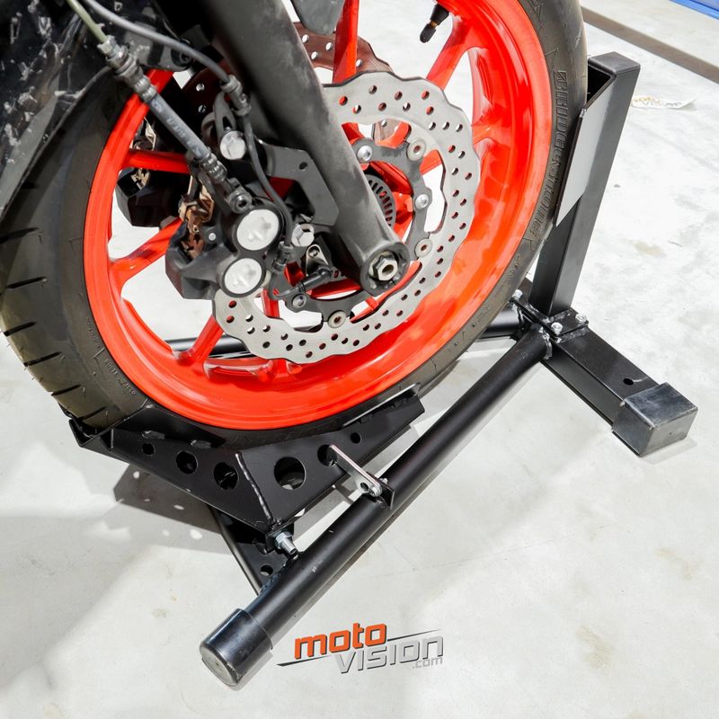 Béquille moto noir NEUVE bloque roue transport déplacement remorque  stationnement - Équipement moto