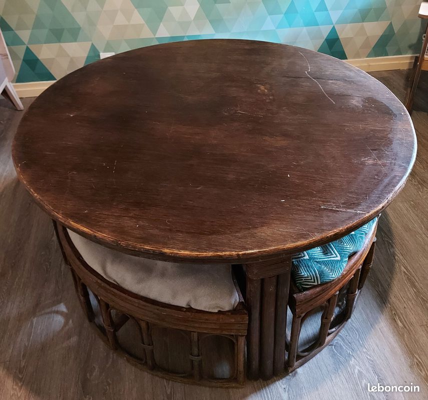 Table bambou +4 tabourets (image 1)