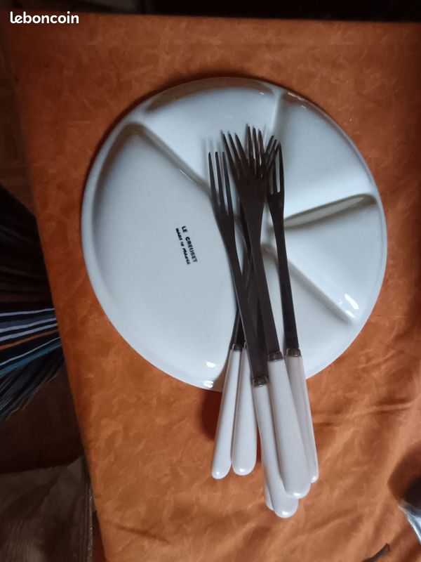 Ensemble de 6 assiettes à fondue vintage Le Creuset