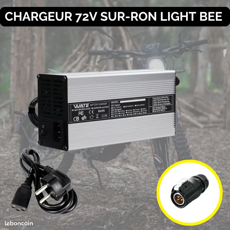 Chargeur 72V-84V 10A Sur-Ron & Talaria et autres motos custom (image 1)