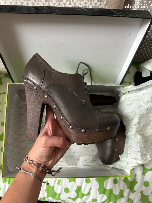 Chaussures à Talon Sam Edelman - Taille UK 2.5, Gris, Talon Moyen Bloc, Neuf Sans Emballage