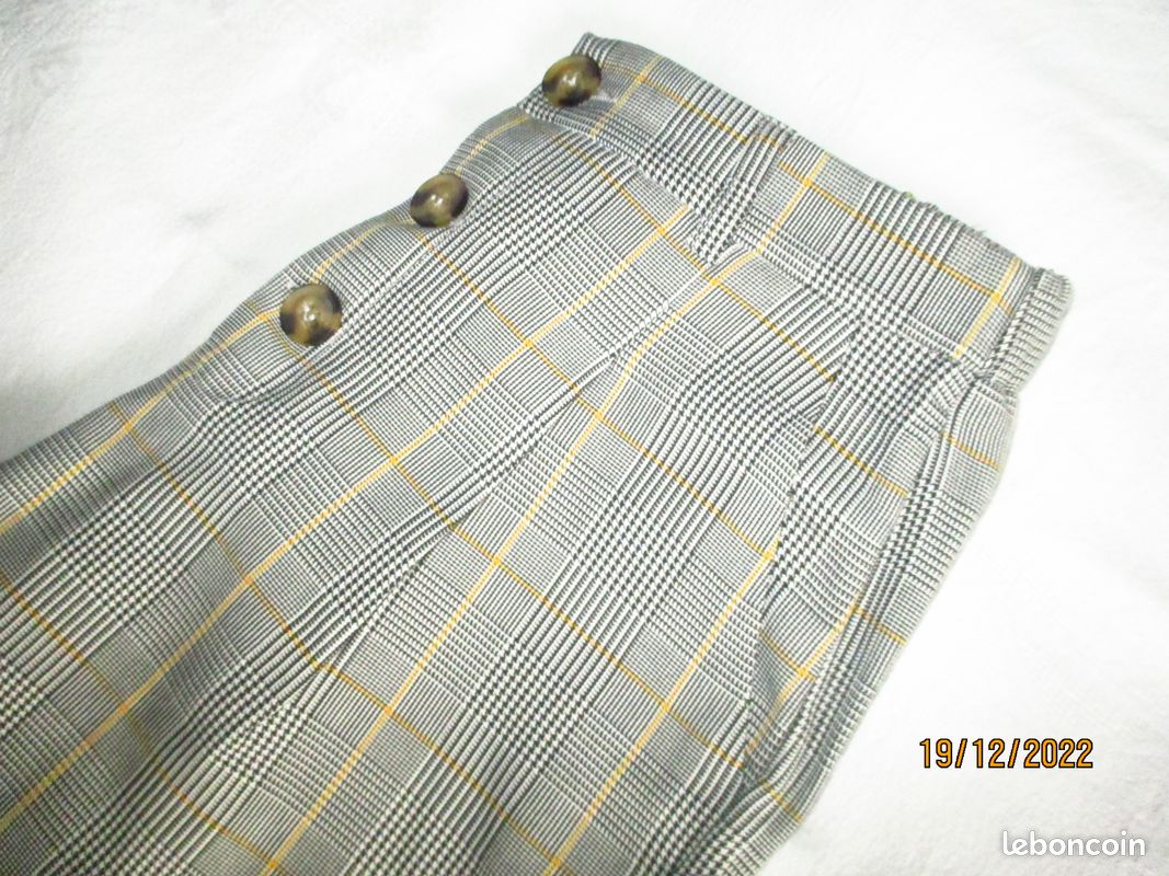 ELEGANT PANTALON DROIT à motifs PRINCE DE GALLES T.38 NEUF (image 4)