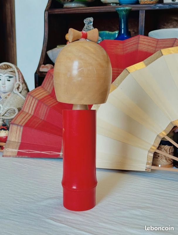 Véritable Poupée Kokeshi Artisanale - Yamagata - Bois - Signée - Vintage Années 1960