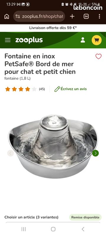 Fontaine à eau inox chats ou petits chiens (image 2)