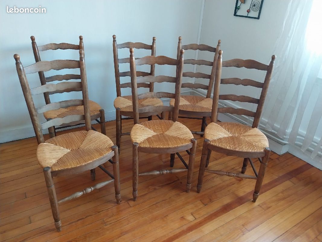 Chaises empaillés bois (image 3)