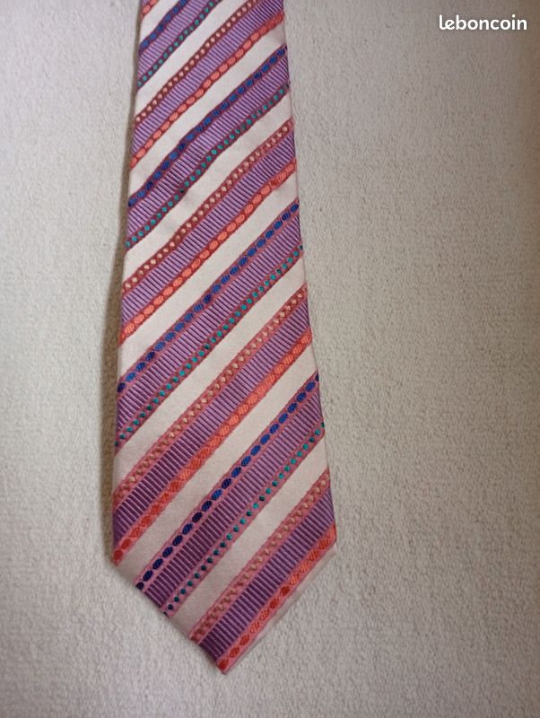 Cravate Paul Smith en soie violet/beige 9 cm (image 2)