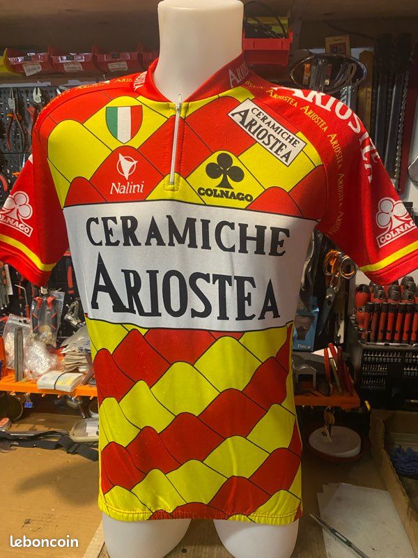 Maillot Cyclisme Vintage Colnago Ceramiche Ariostea Nalini - Taille 7 - Italie