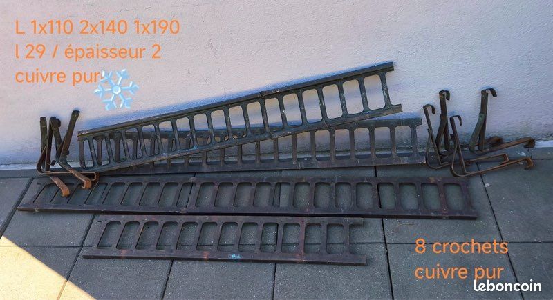 Lot d’échelles à neige en cuivre massif pour toiture (image 1)