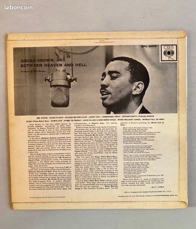 Vinyle Oscar Brown Jr. – Between Heaven And Hell (image 2)