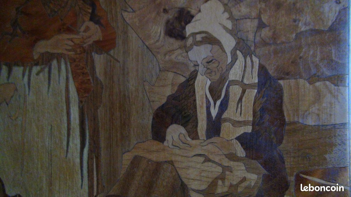 GRAND TABLEAU PANNEAU En Marqueterie De Charles Spindler Alsace Art