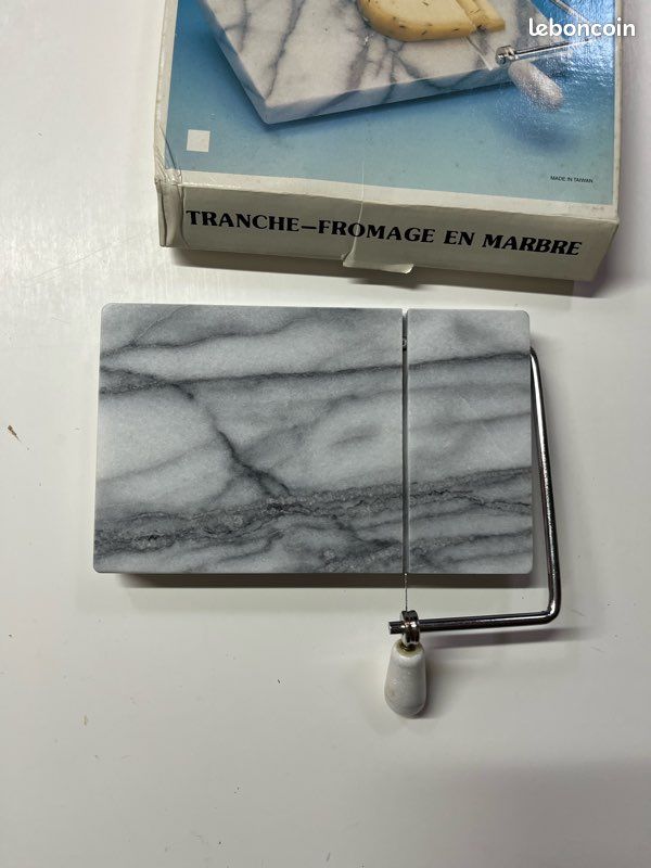 Coupe foie gras fromage ou tranche en marbre gris et blanc Marble (image 2)