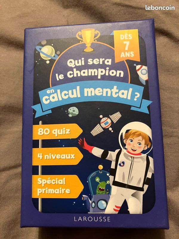 Jeu Qui sera le champion en calcul mental dès 7 ans -Larousse -comme neuf (image 1)