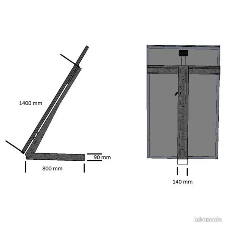 Support 2 panneaux extensible Unifix 800 EGF - UNITECK (image 4)