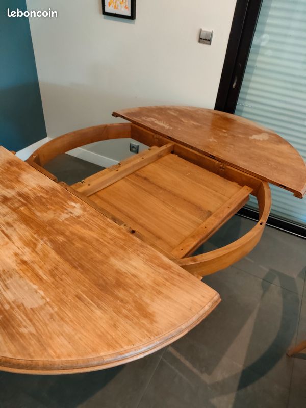 Table ronde en tek 120-180 cm (image 3)