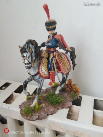 FIGURINE CAFÉ MOKAREX EMPIRE CAVALIER GRIS DRAGON TROMPETTE 1809
