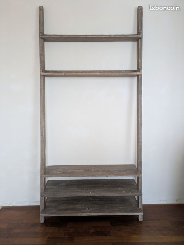 Meuble TV étagères en bois recyclé (image 3)
