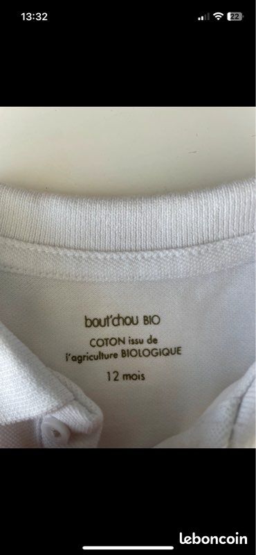 Jogging et polo tee shirt blanc boutchou bébé (image 5)