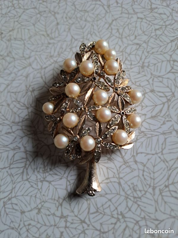 Lot De 3 Broches Vintage Anciennes - Bijoux Fantaisie D'occasion, état D'usage