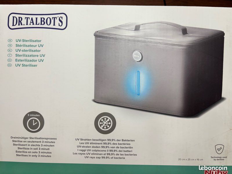 Stérilisateur UV Portable Nuby - Sans Eau Ni Chimie, Tue 99,9% Germes Pour Tétines