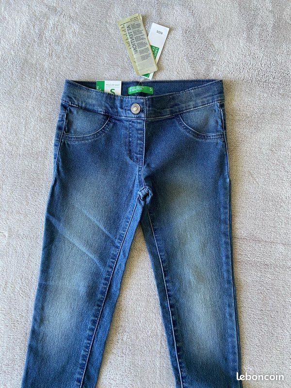 Pantalon Fille United Colors Of Benetton - Coupe Droite - Taille élastique Avec Cordon - 100% Coton - Confortable