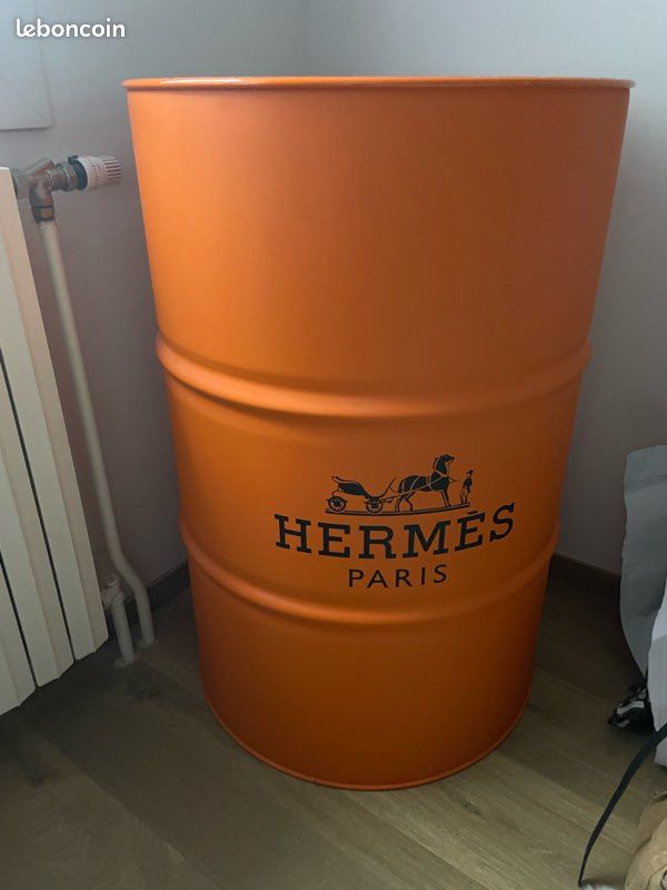 Lot de 2 Tonneaux, baril, fût étallique bleu avec couvercle 30 L