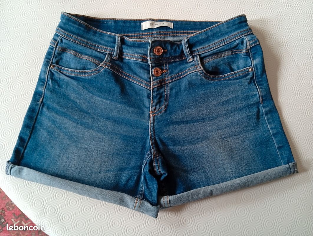 Clothes Short En Jean Promod Promod Dark Blue Denim Shorts