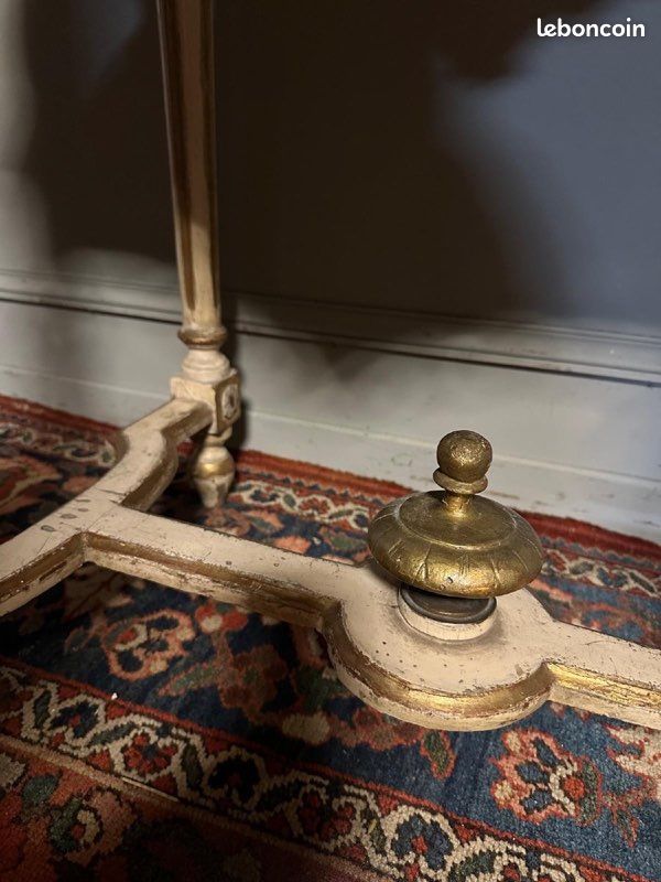 Table De Milieu / Console De Style Louis XVI En Bois Peint Et Doré (image 5)