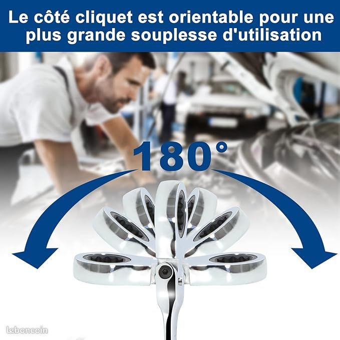 SORAKO Jeu De 12 Clés Plates à Cliquet 8-19mm - Acier Chrome Vanadium - Sac De Rangement
