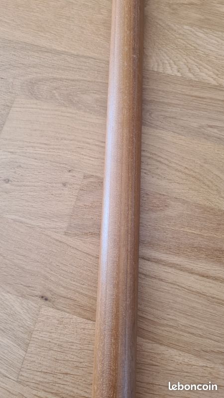 Anneaux De Rideaux Vintage En Bois Massif Marron Avec Supports à Tringle