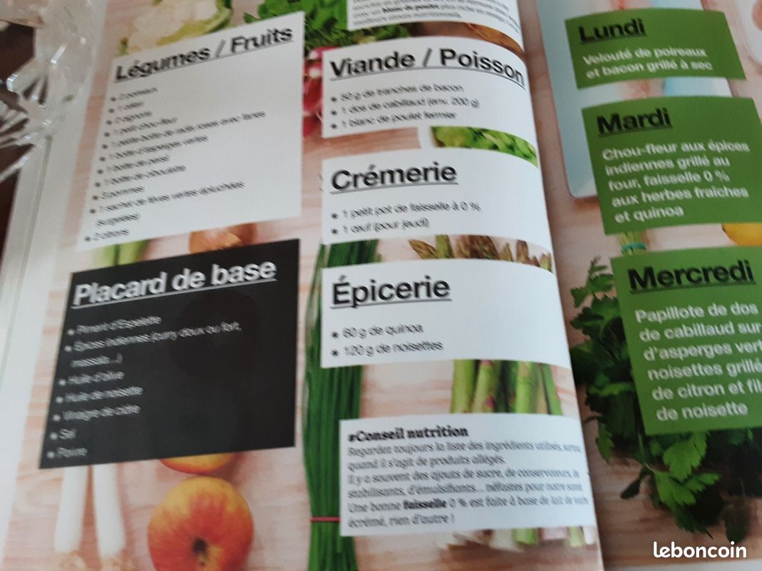 SPECIAL RÉÉQUILIBRAGE ALIMENTAIRE VALIDE PAR UNE NUTRITIONNISTE 2 H de CUISINE POUR TOUTE LA SEMAINE VENDU 8e50 ACHETE 24E 95 EN PARFAIT ETAT (image 9)