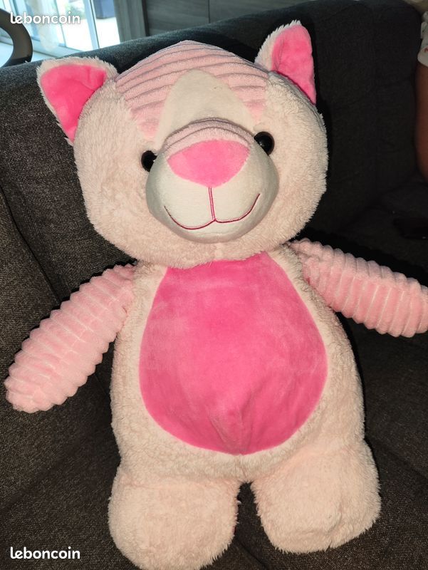 Peluche toute douce ours rose 48 cm (image 1)