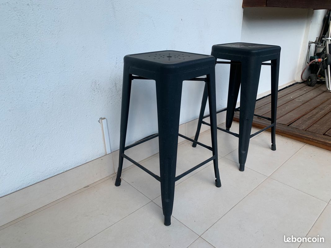Paire de tabouret hauts type TOLIX noirs (image 2)