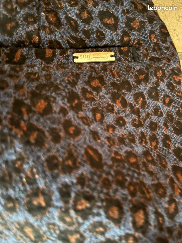 Pantalon Sud Express Léopard Bleu foncé (image 3)