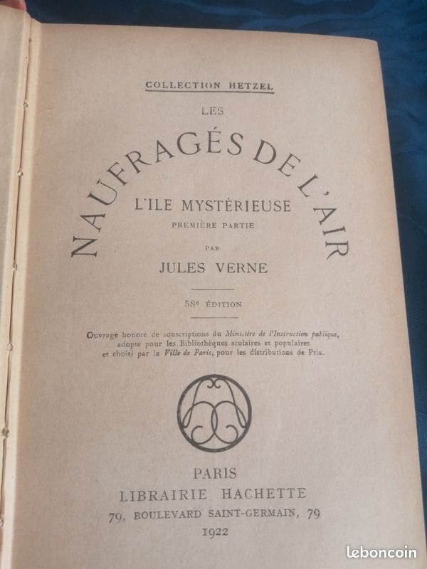 JULES VERNE collection Hetzel de 1922 et 1923. L'île mystérieuse I, II: les naufragés de l'air et l'abandonné (image 12)