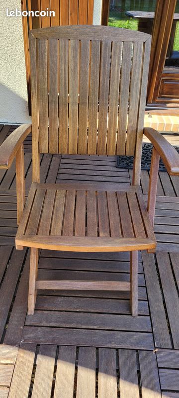 Ensemble TECK: table + 6 chaises + 2 fauteuils + 2 chaises longues + parasol (image 3)