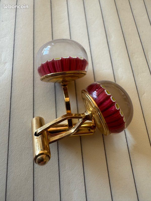 Boutons De Manchette Vintage Lalique | Cristal Et Or 14 Carats | État Excellent | France | Accessoire Haut De Gamme